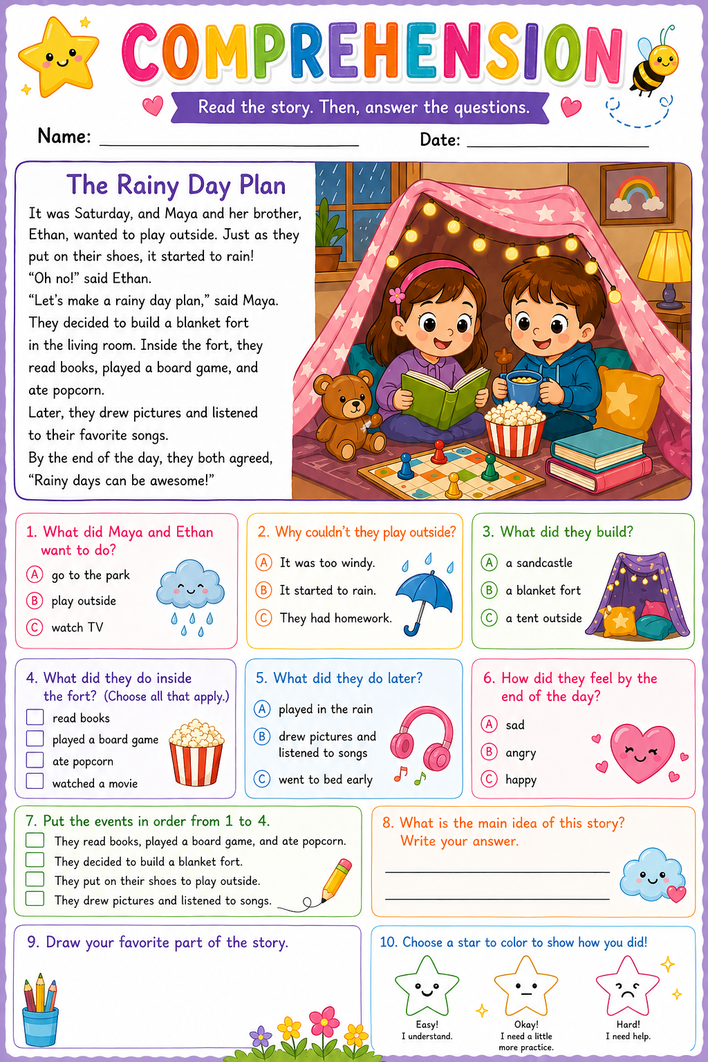Comprehension Worksheet 3